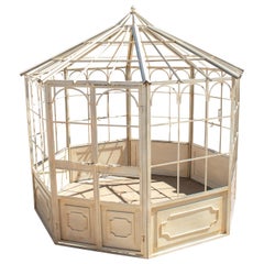 Used French Style Octagonal Iron Greenhouse with Door and Windows