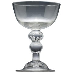 18th Century Baluster Champagne Glass Circa 1730