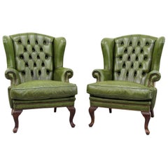 2 Chesterfield Armchair Wing Chair Antique Chair