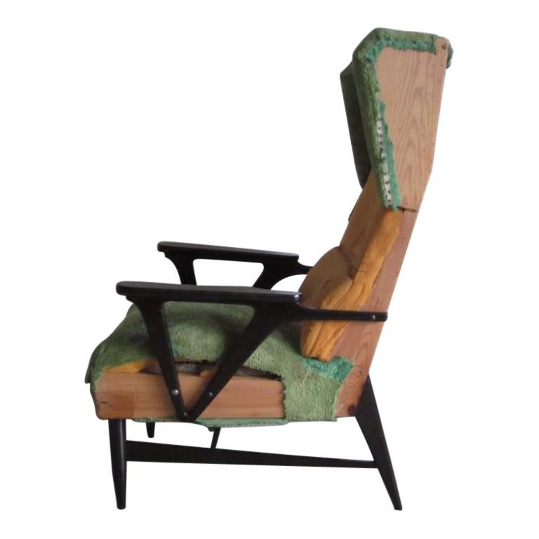 Pair Of Large Italian Mid Century Modern Wing Back Lounge Chairs Carlo Mollino Pair Of Large Italian Mid Century Modern Wing Back Lounge Chairs Carlo Mollino