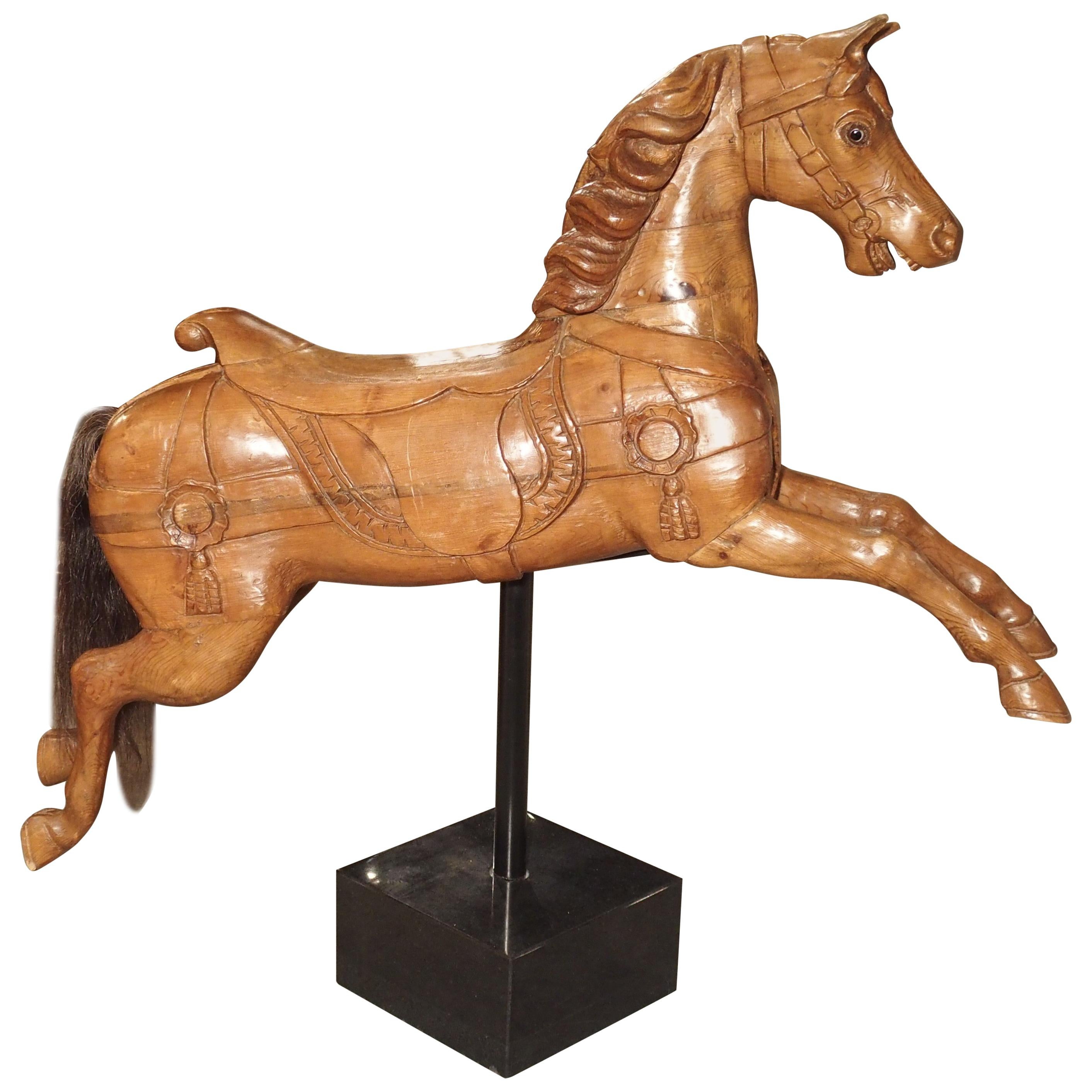 Wooden Jumping Horse on Stand from Barcelona Spain, circa 1900