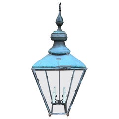 Early 20th Century English Copper Verdigris Foster & Pullen Street Lantern