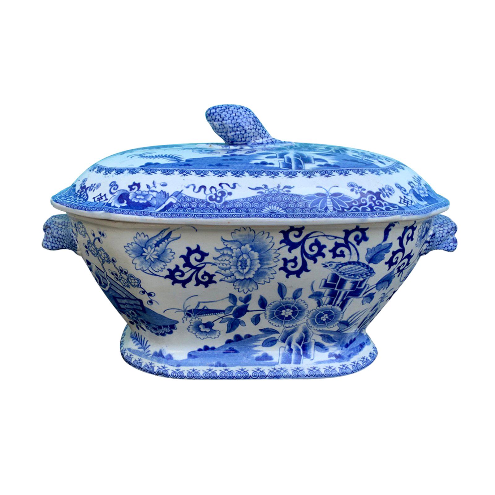 Early 19th Century Spode Blue and White Tureen