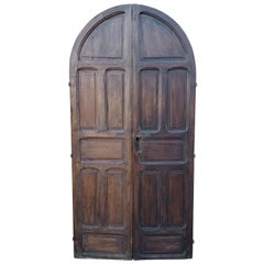 Double Panel Arched Moroccan Wooden Door, 23ND34