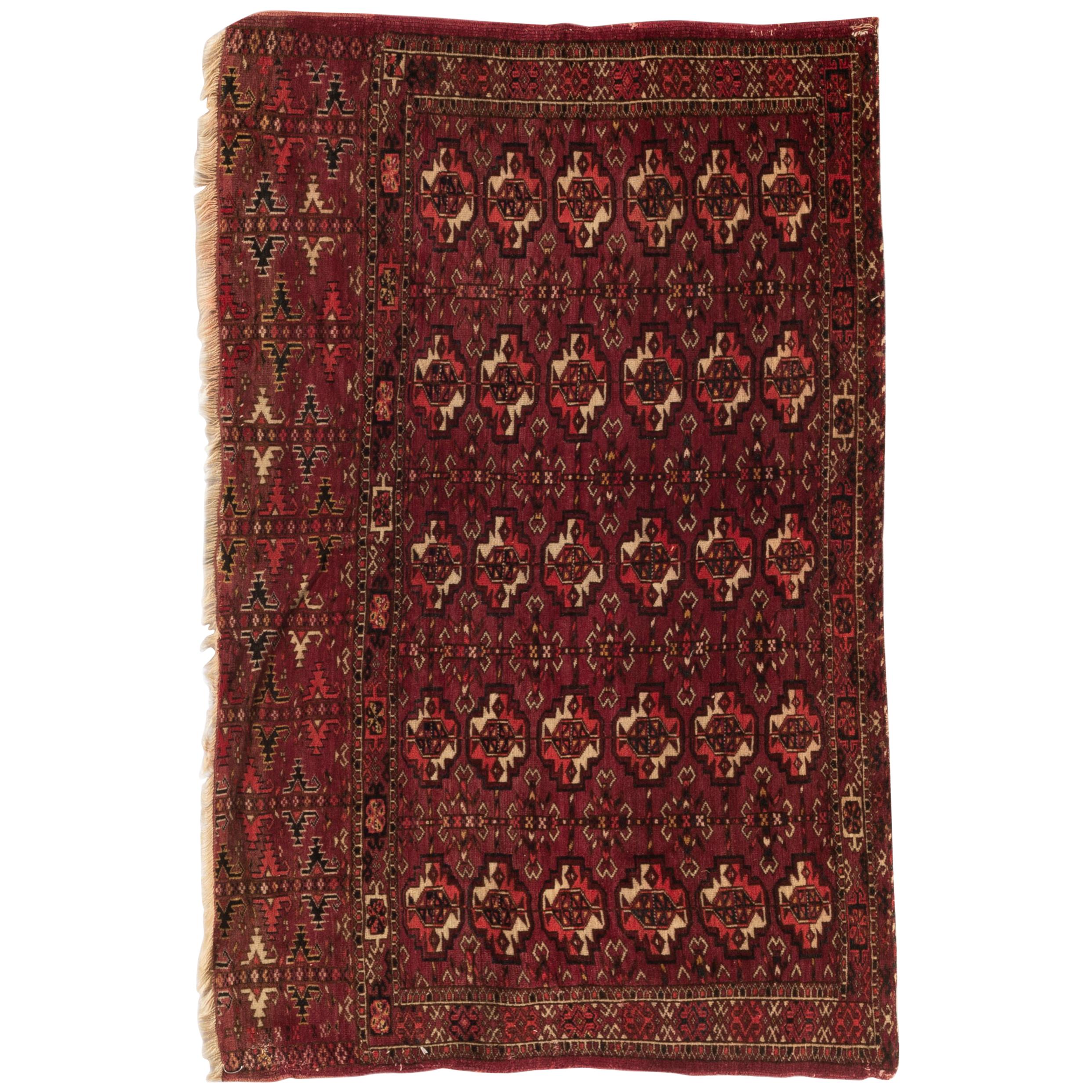 Antique Turkoman Rug, circa 1880 For Sale