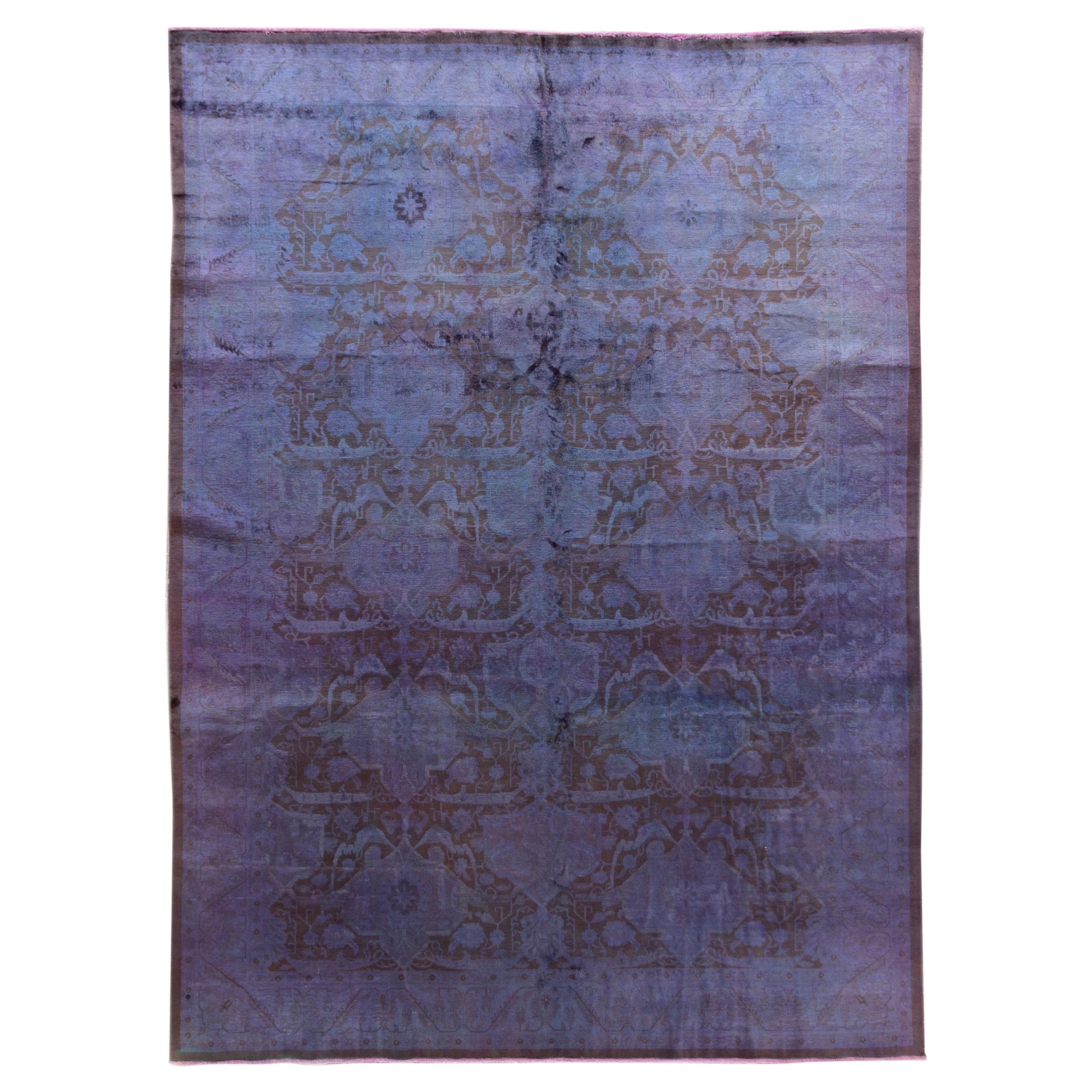 Early 20th Century Antique Gray, Blue Overdyed Persian Rug For Sale at 1stDibs