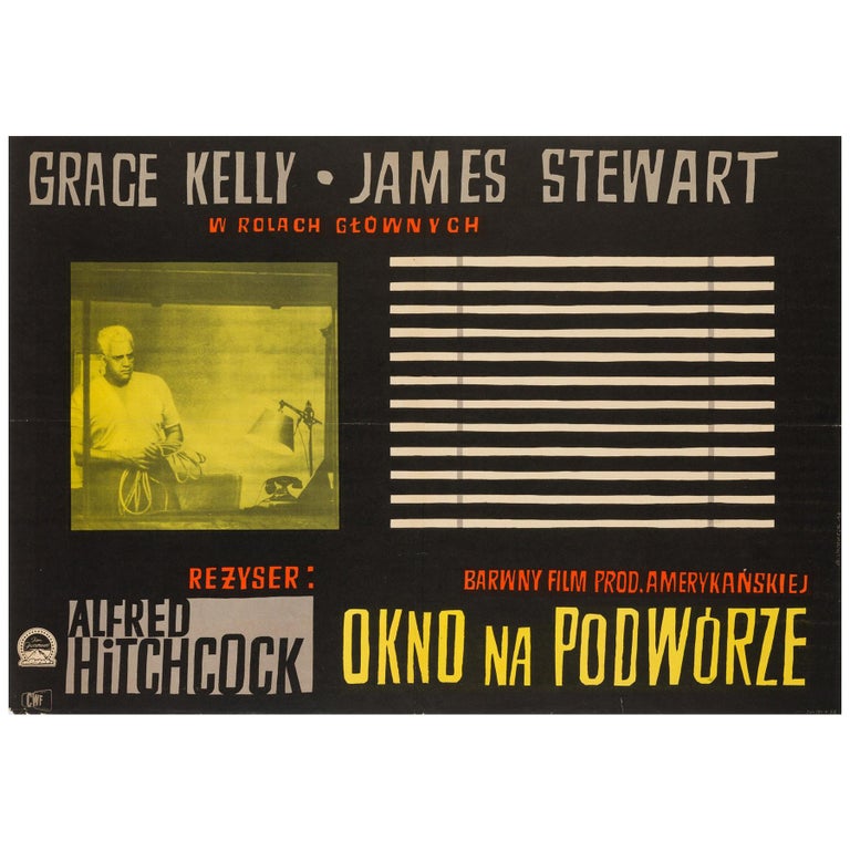 Rear Window Original Polish Film Poster, Witold Janowski, 1958 For Sale