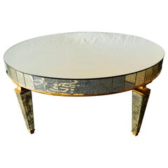 Mirrored Circular Art Deco Style Coffee or Low Table