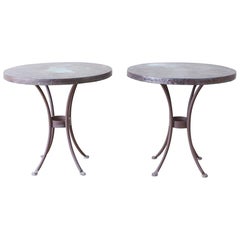 Pair of O.W. Lee Bistro Style Copper Dining Tables