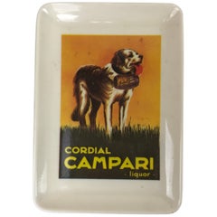 Vintage 1970s Italian Advertising Cordinal Campari Liquor Little Plastic Tray