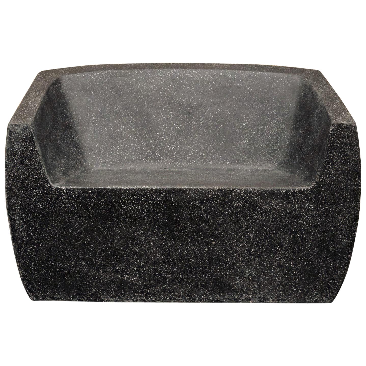 Cast Resin 'Van Dyke' Loveseat, Coal Stone Finish by Zachary A. Design For Sale
