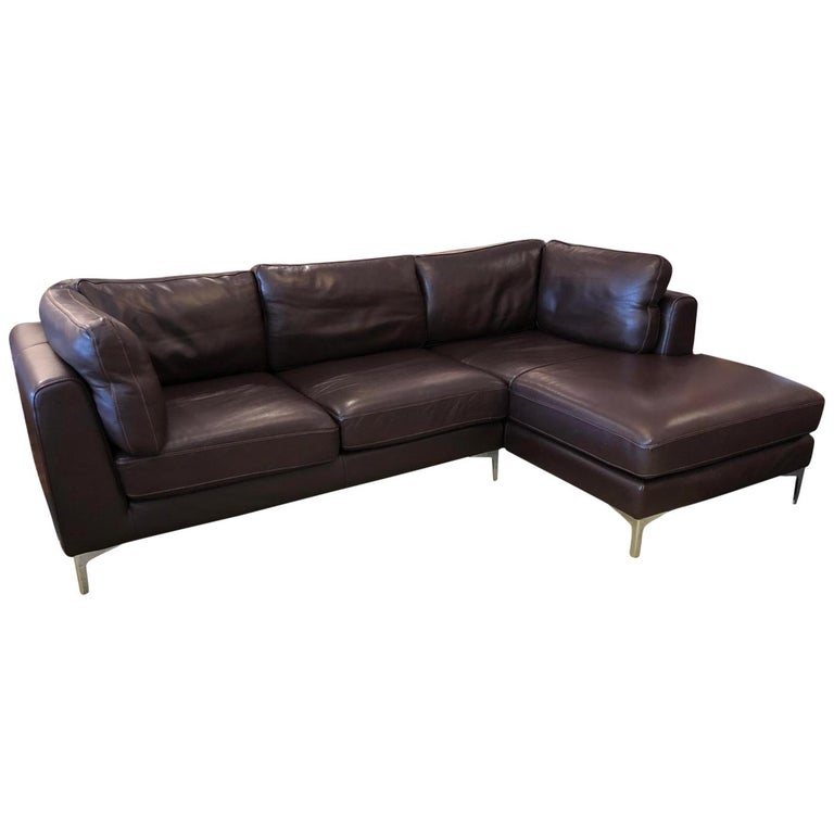 Design Within Reach Nicoletti Leather TwoPiece Sectional For Sale at