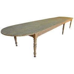 Antique Monumental French Farm Table