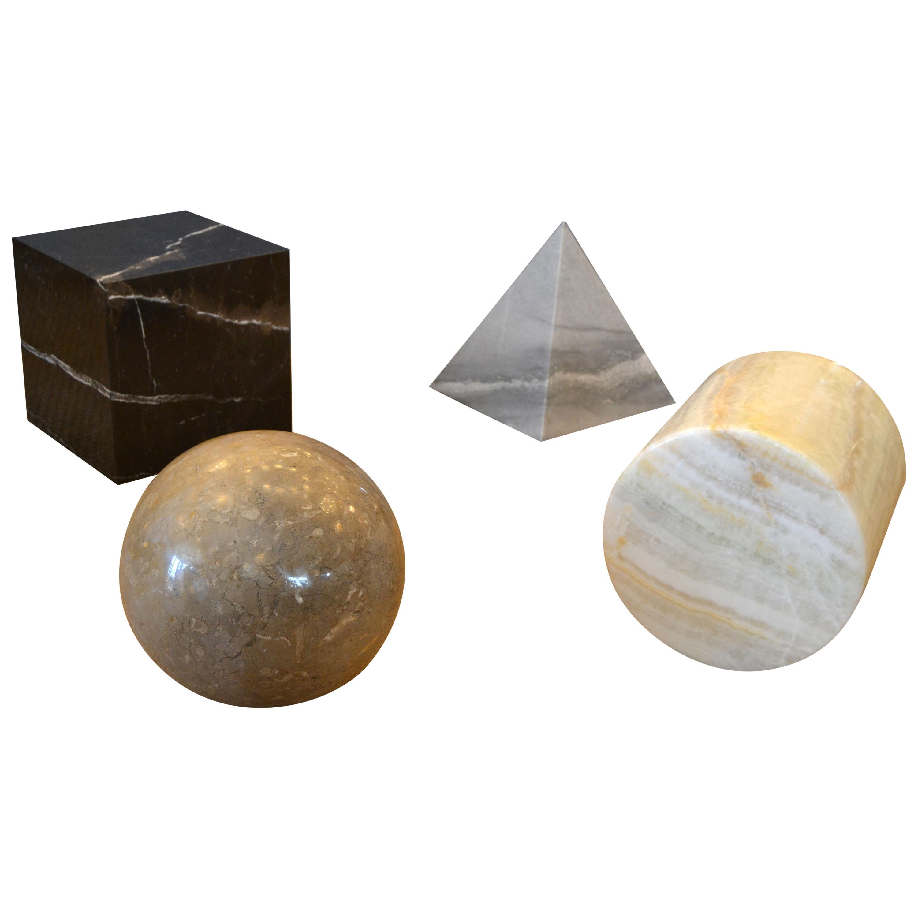 Italian Metafora Marble & Onyx Coffee Table Base by Lella and Massimo Vignelli
