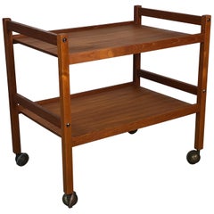 1970s Danish Teak Rolling Cart