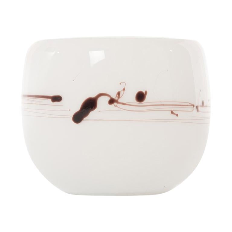 Danish Modern "Melody" Milk Glass Bowl For Sale