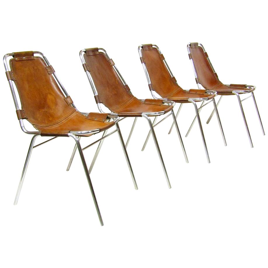 Set of Four Charlotte Perriand "Les Arcs" Chairs by Cassina