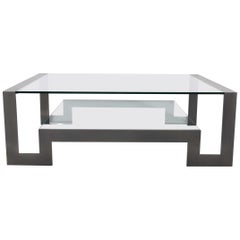 John Boone Cocktail Table in Steel and Glass