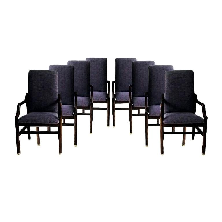 Vintage Henredon Purple Upholstered Dining Chairs, Set of 8