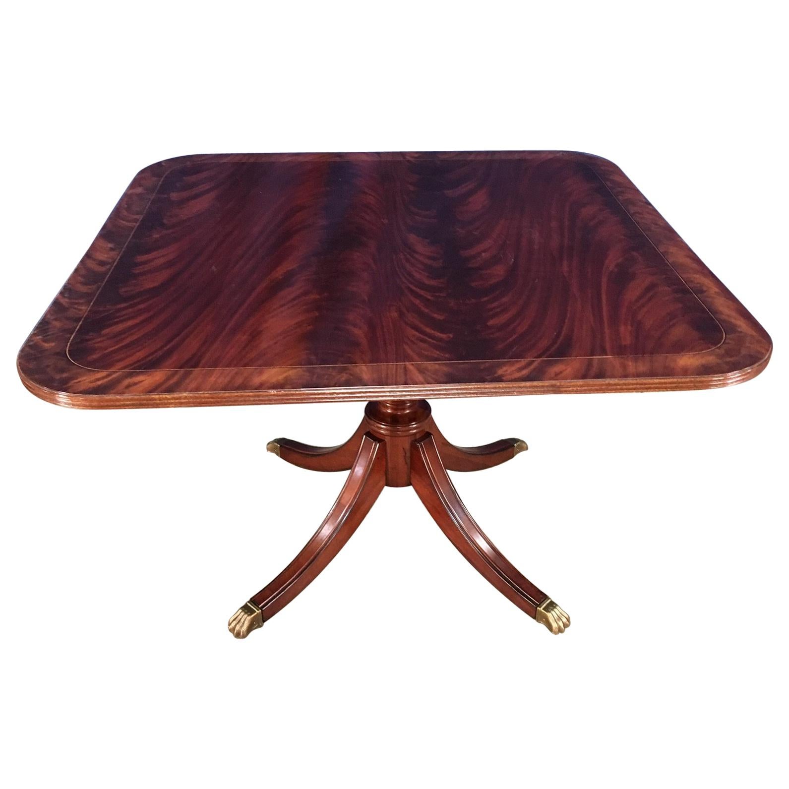 Square Mahogany Georgian Style Accent Foyer Table by Leighton Hall