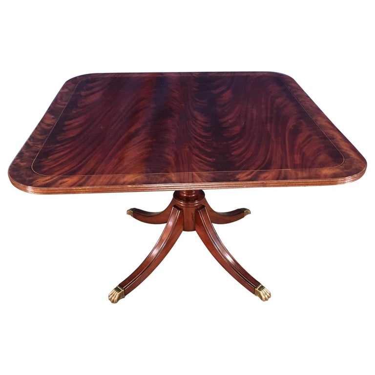 Square Mahogany Georgian Style Accent Foyer Table by Leighton Hall For Sale  at 1stDibs | square foyer table, georgian accent, mahogany foyer table