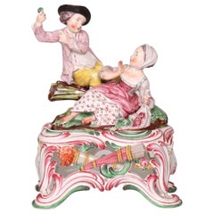 Porcelain Figurine of a Young Couple, love gesture