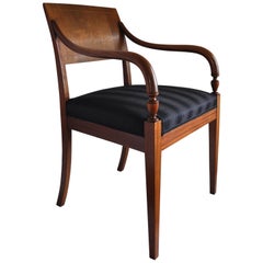 Danish Empire Armchair in Mahogany with Birch Inlays