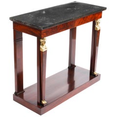 Antique French Empire Marble-Top and Ormolu Console Table, Early 19th Century