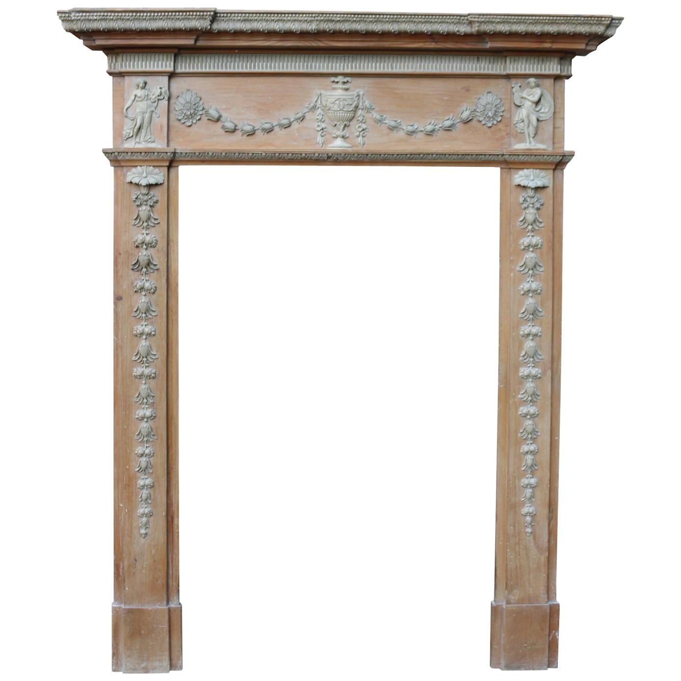 Antique Georgian Pine and Composition Fire Surround