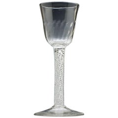 18th Century Double Series Air Twist Wine Glass, circa 1760