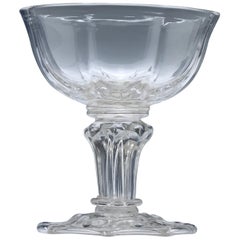 Antique Rare 18th Century Pedestal Stem Champagne Glass, circa 1750