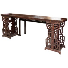 Antique Oriental Table, Wood, Late 19th Century