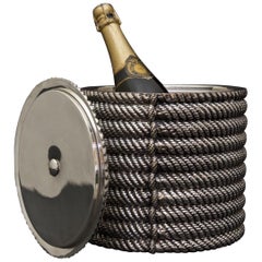 Coiled Rope Silver Plated Ice Bucket by Valenti, circa 1975