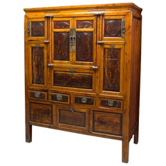Used Oriental Cabinet. Wood, Metal, circa Early 20th Century