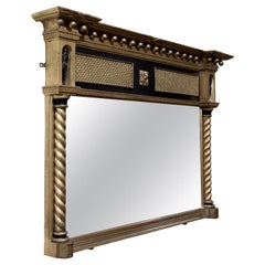 Gilded and Ebonised Over Mantel Mirror