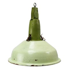 Green Enamel Vintage Industrial Aluminum Top Pendant Lights