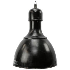 Large Black Enamel Vintage Industrial Pendant Lights