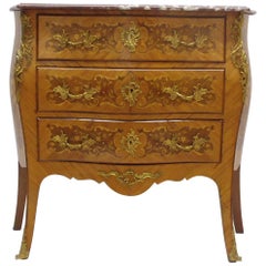 Marbled Topped Rococo Commode Made of Fruitwoods