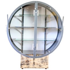 Custom Made Contemporary Art Deco Display Cabinet in Steel, Glass and Wood