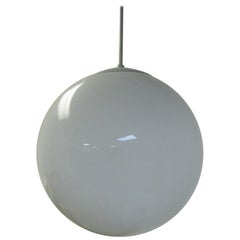 Grande lampe à suspension en verre dépoli Lightolier, mi-siècle moderne