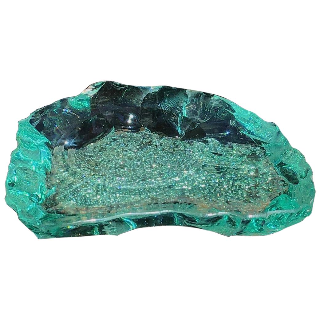 Fontana Arte Rare Ashtrav 1950 Emerald Green Color, Italy