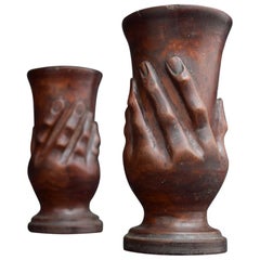Pair of Pitcairn Island Carved Miro Wood Goblets, circa 1900