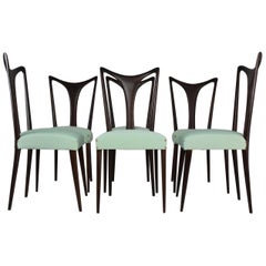 Chaises de salle à manger italiennes attribuées à Guglielmo Ulrich:: série de six:: années 1940