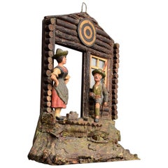 Antique Carved Wood Tyrolean Model of a Hunting Lodge, circa 1880