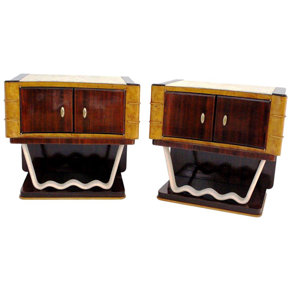 Vintage Night Tables in the Style of Osvaldo Borsani by Mobili Trieste, Set of 2 For Sale