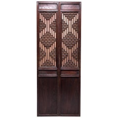 Pair of 19th Century Chinese Turned Square Courtyard Panels
