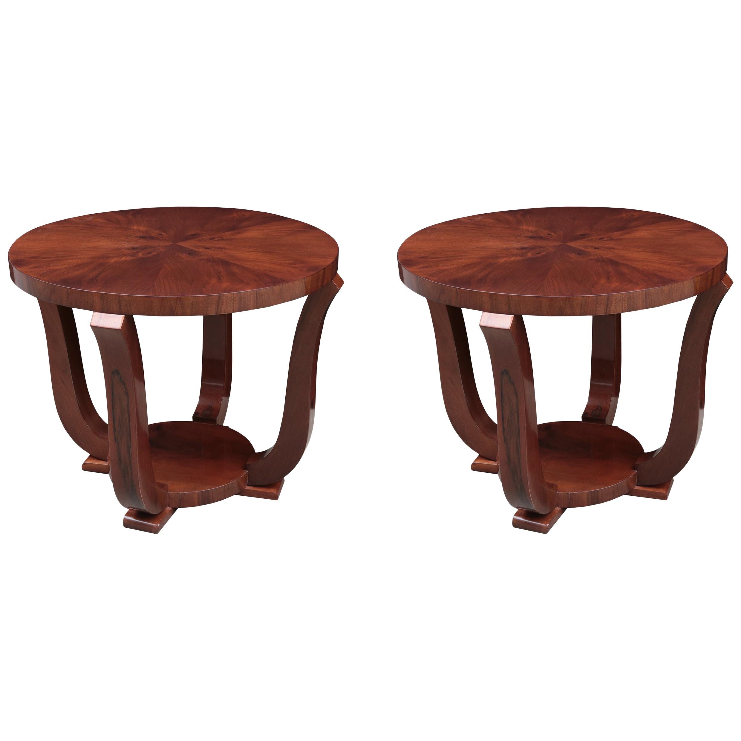Pair of Art Deco Round Side Tables