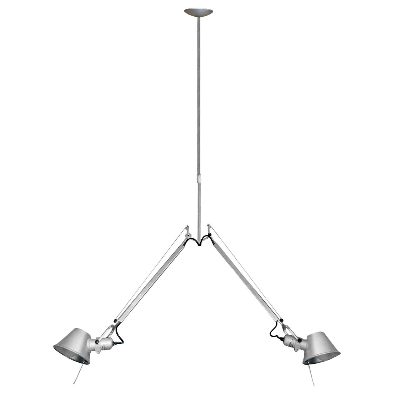 Artemide Tolomeo Fiber Double Pendant Lamp in Chrome, 2015 Signed For Sale