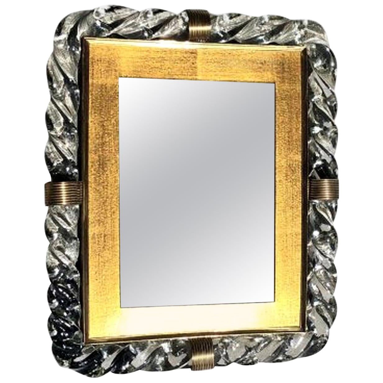 Miroir de table italien en verre de Murano du XXe siècle par Seguso Vetri d'Arte