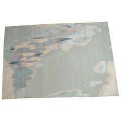 Fog, Hand Knotted with New Zealand Wool and Silk Area Rug by Thirty Six Knots